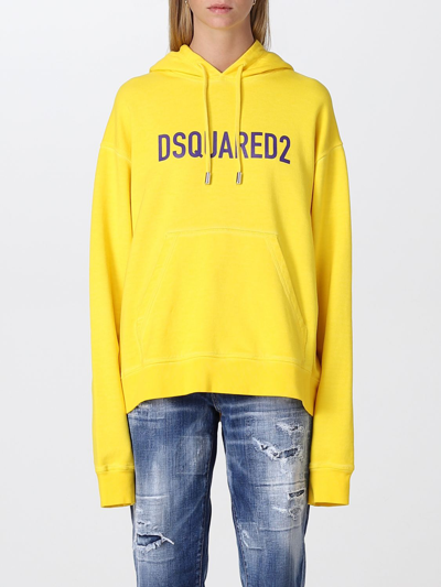 Shop Dsquared2 Sweatshirt  Woman In Yellow
