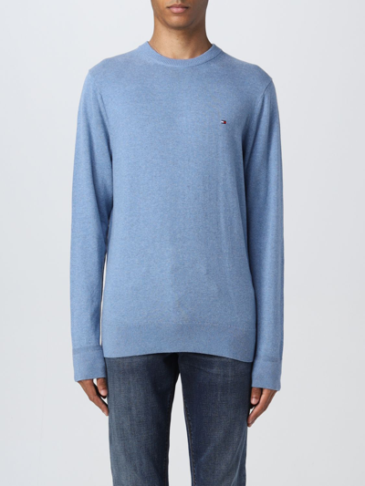 Shop Tommy Hilfiger Pima Cotton And Cashmere Blend Sweater In Gnawed Blue