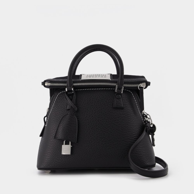 Maison Margiela 5ac Mini Black Leather Bag In Black