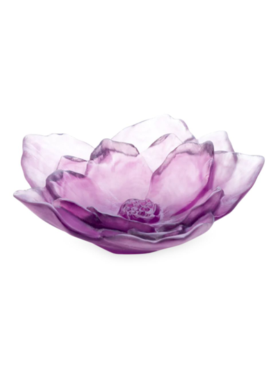 Shop Daum Camellia Small Crystal Bowl In Violet