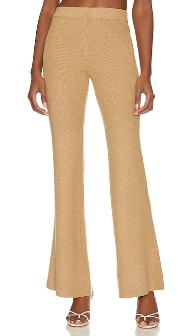PERSEPHONE 针织长裤 – 棕黄色