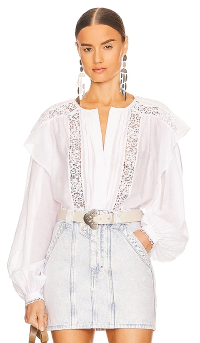 Shop Isabel Marant Étoile Georgina Blouse In White