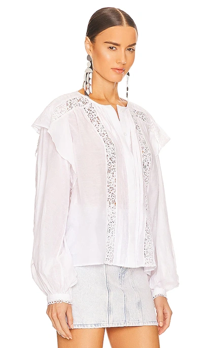 Shop Isabel Marant Étoile Georgina Blouse In White