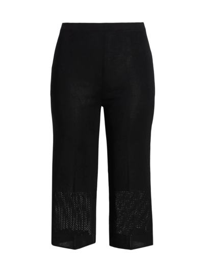 Shop Ming Wang Women's Mesh Cuff Pants In Black