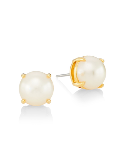 Shop Lele Sadoughi Ashford 14k-gold-plated & Acrylic Pearl Stud Earrings In Ivory