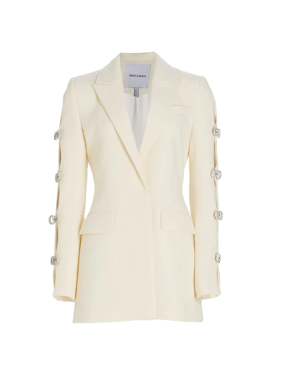 Shop Mach & Mach Women's Wool Bow-detail Blazer Dress In White