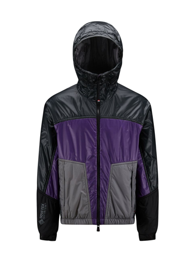 Shop Moncler Men's Peyrus Padded Jacket In Purple Black Grey