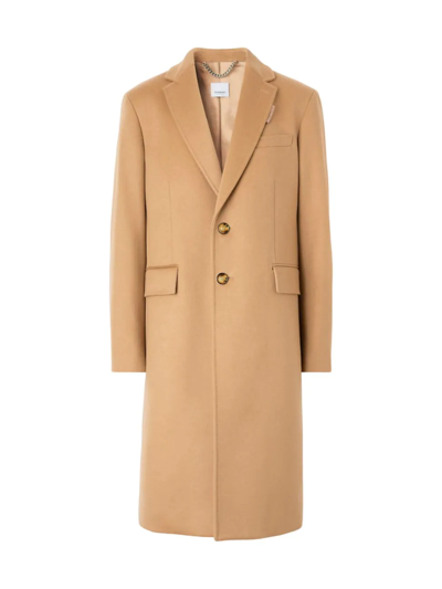 Shop Burberry Men's Callen Wool-cashmere Topcoat In Camel