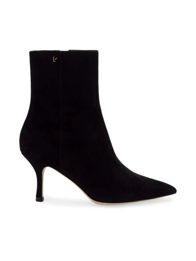 Shop Larroude Women's Mini Kate Suede Ankle Boots In Black