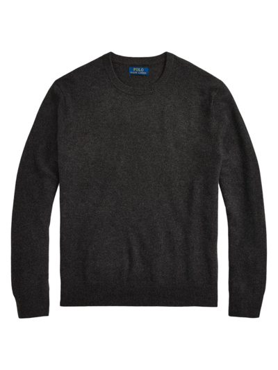 Shop Polo Ralph Lauren Men's Cashmere Crewneck Sweater In Grey