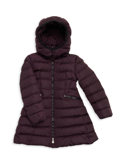 Shop Moncler Little Girl's & Girl's Charpal Hooded Puffer Jacket In Burgundy