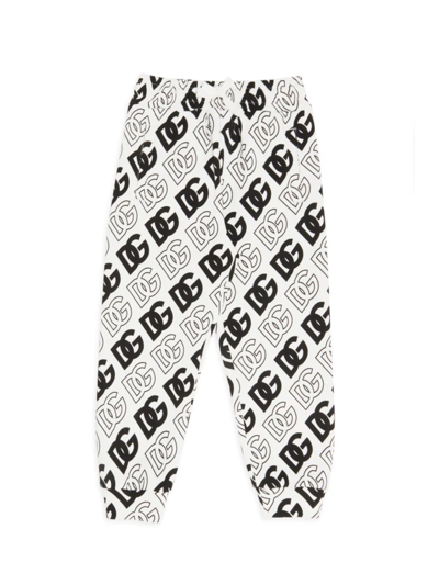 Shop Dolce & Gabbana Little Boy's & Boy's Logo Sweatpants In White