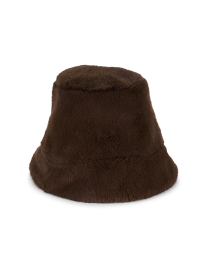 Shop Eugenia Kim Women's Charlie Faux Fur Bucket Hat In Chocolate