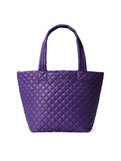 Shop Mz Wallace Women's Medium Metro Quilted Nylon Tote Deluxe In Amethyst