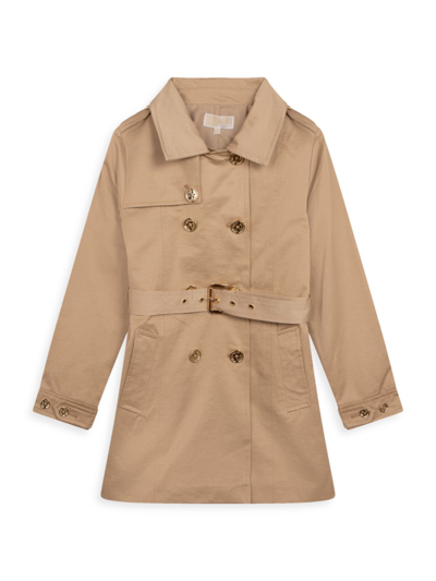 Shop Michael Michael Kors Little Kid's & Kid's Cotton-blend Trench In Stone