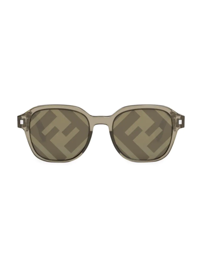 Shop Fendi Men's 52mm Ff Logo Sunglasses In Brown