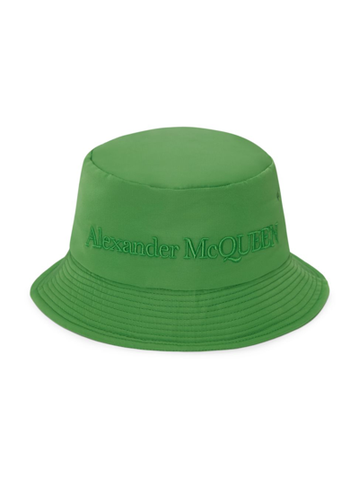 Shop Alexander Mcqueen Women's Logo Padded Bucket Hat In Acid Green