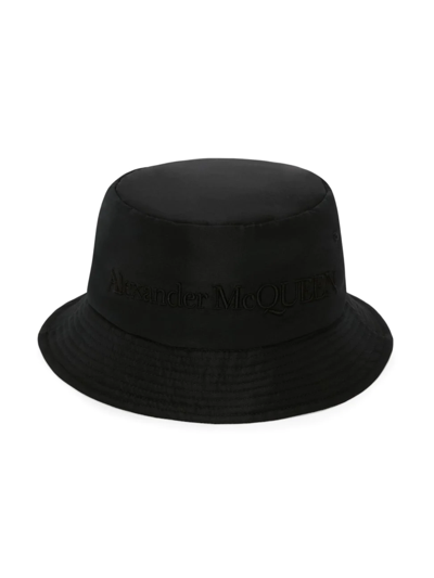 Shop Alexander Mcqueen Women's Logo Padded Bucket Hat In Black