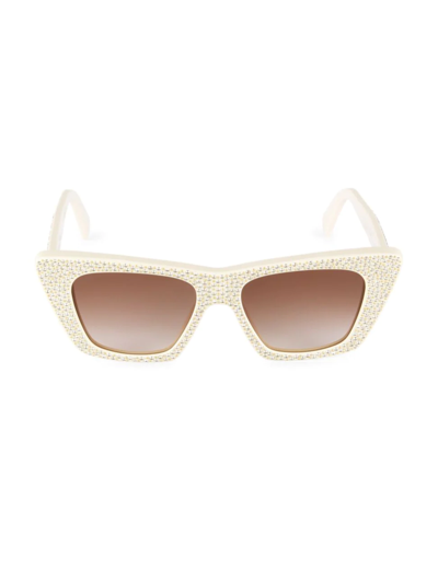 Shop Celine Women's 51mm Cat Eye Sunglasses In Ivory