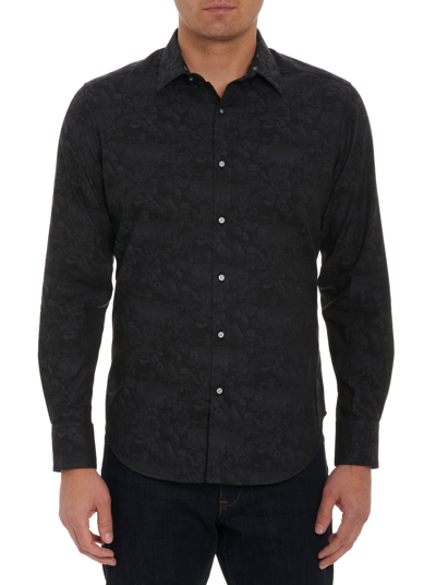 Shop Robert Graham Mu Alum Long Sleeve Button Down Shirt In Black