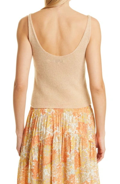 Vince Cashmere Sweater Tank In Light Brass
