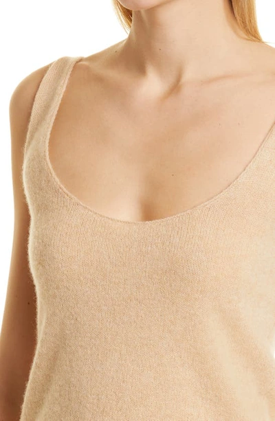 Vince Cashmere Sweater Tank In Light Brass