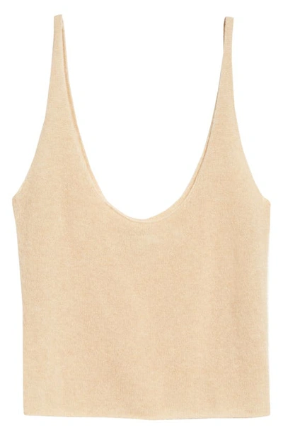 Vince Cashmere Sweater Tank In Light Brass