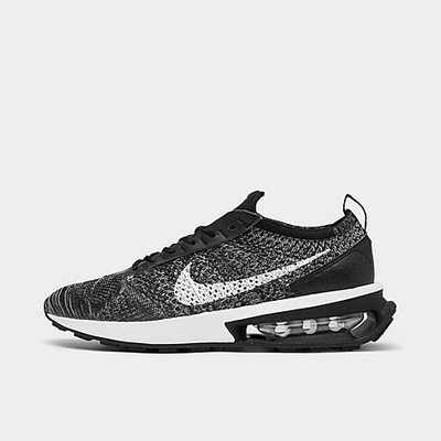 Shop Nike Women's Air Max Flyknit Racer Casual Shoes In Black/white