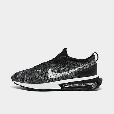 Shop Nike Men's Air Max Flyknit Racer Casual Shoes In Black/white