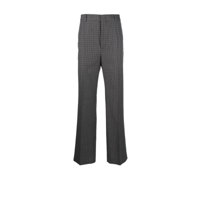 Shop Valentino Grey Checked Tailored Trousers