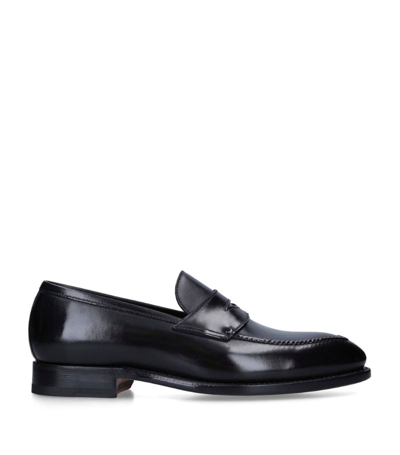 Shop Bontoni Leather Principe Loafers In Black