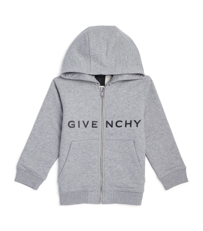 Shop Givenchy Cotton-blend Zip Hoodie (12+ Years) In Grey
