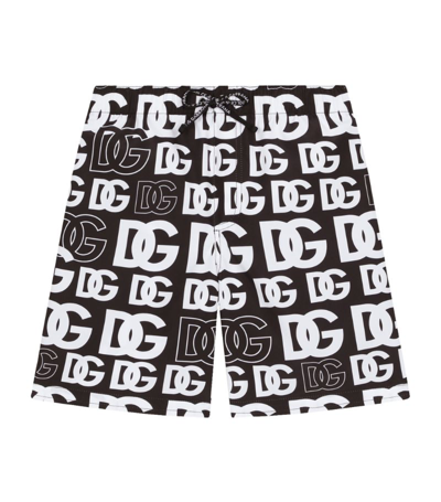 Shop Dolce & Gabbana Kids Logo Swim Shorts (2-6 Years) In Multi