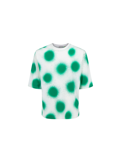 Shop Moncler T-shirt In Bianco E Verde