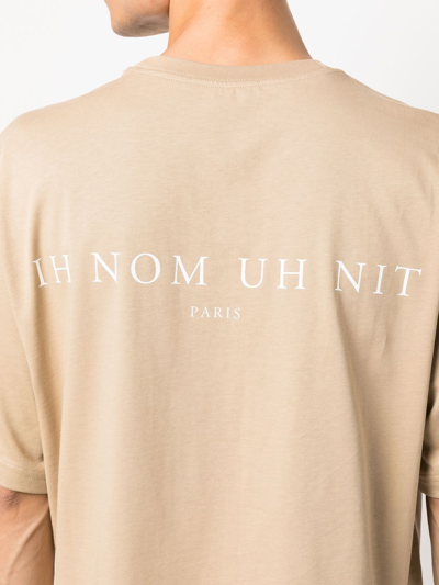 Shop Ih Nom Uh Nit Cotton Logo T-shirt In Beige