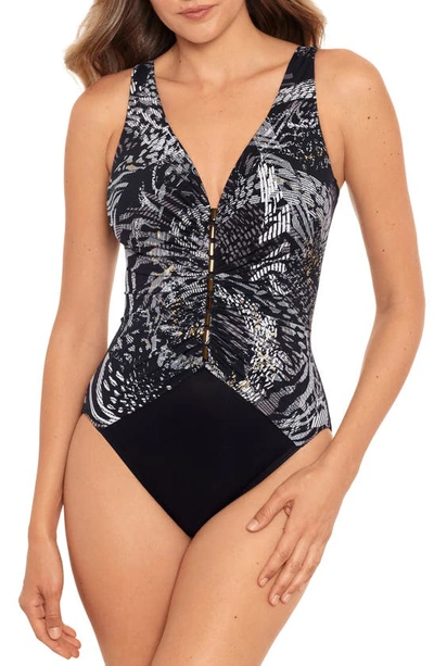 Shop Miraclesuit Lux Lynx Charmer One-piece Swimsuit In Black