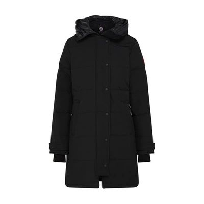 Canada Goose Shelburne Quilted Coyote Fur-trim Parka In Black Noir