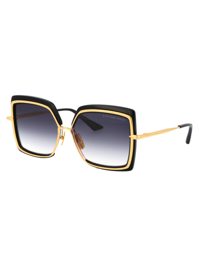 Shop Dita Narcissus Sunglasses In Black - Yellow Gold W/ Dark Grey To Clear - Ar