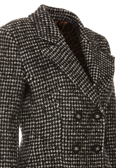Shop Dolce & Gabbana Double Breasted Coat In Grey