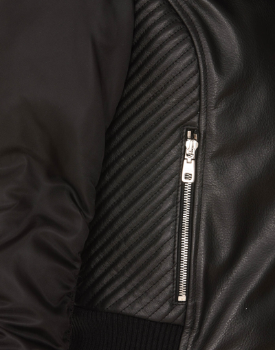 Shop Dolce & Gabbana Biker Leather Jacket In Black