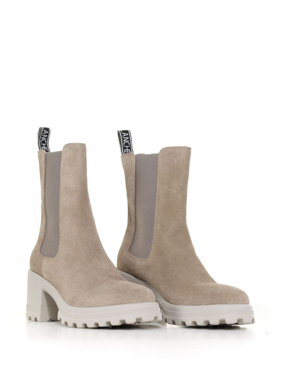 Shop Voile Blanche Claire Ankle Boot In Suede In Beige