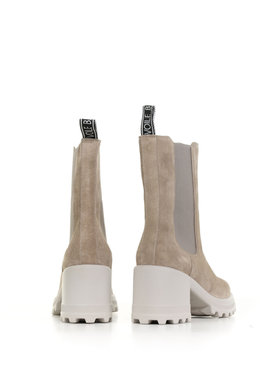 Shop Voile Blanche Claire Ankle Boot In Suede In Beige