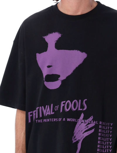 Shop Raf Simons Festival Fool Print T-shirt In Black