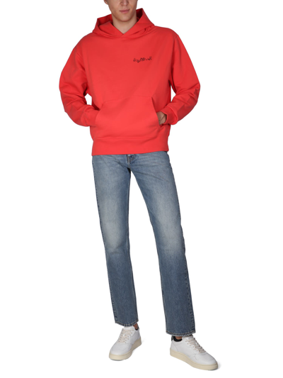 Shop Sunflower Sweatshirt With Logo Embroidery In Rosso
