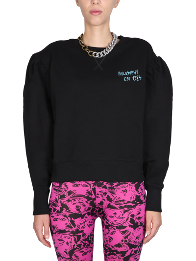 Shop Philosophy Di Lorenzo Serafini Sweatshirt With Logo In Nero