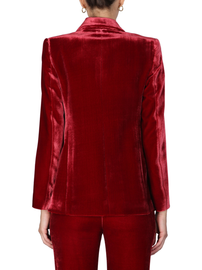 Shop Boutique Moschino Velvet Jacket In Rosso