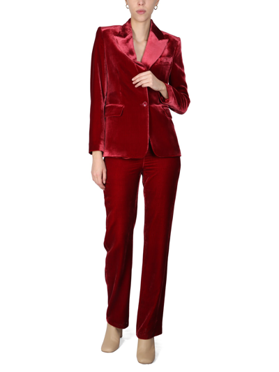 Shop Boutique Moschino Velvet Jacket In Rosso