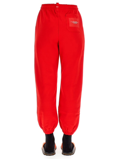 Shop Marc Jacobs Jogging Pants With Logo Embroidery In Rosso
