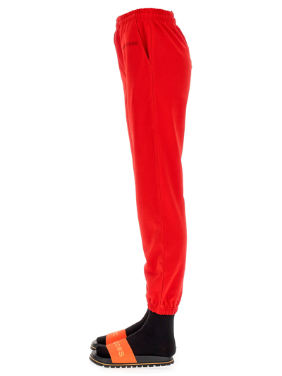 Shop Marc Jacobs Jogging Pants With Logo Embroidery In Rosso