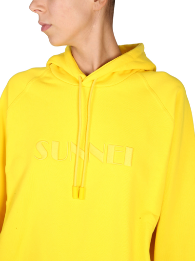 Shop Sunnei Cotton Sweatshirt In Giallo